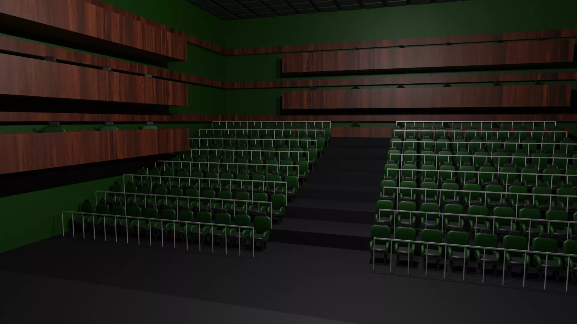 Theater Hall interior  Low-poly 3D model_0