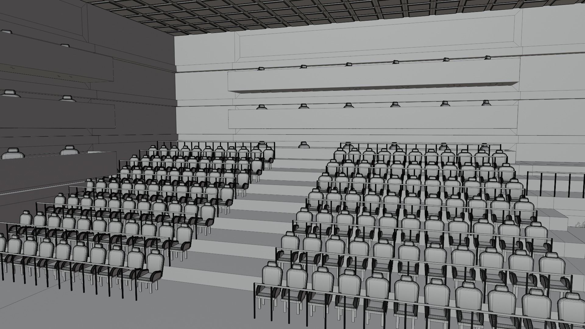 Theater Hall interior  Low-poly 3D model_8
