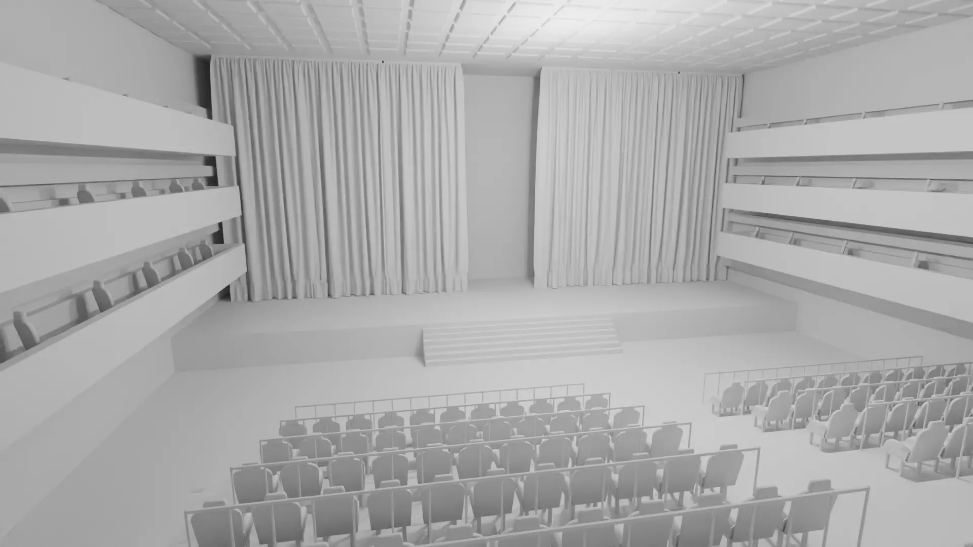 Theater Hall interior Low-poly 3D model