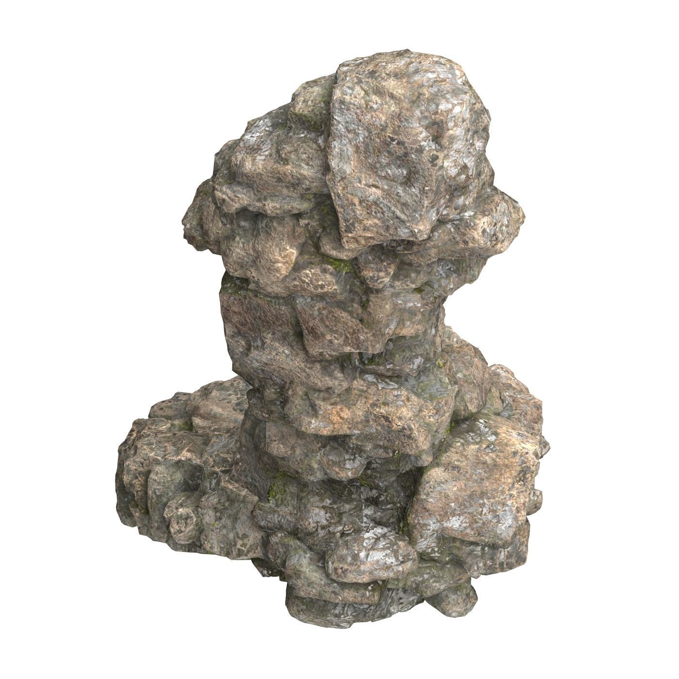 Realistic Mountain Rock Cliff 10 3D model_2