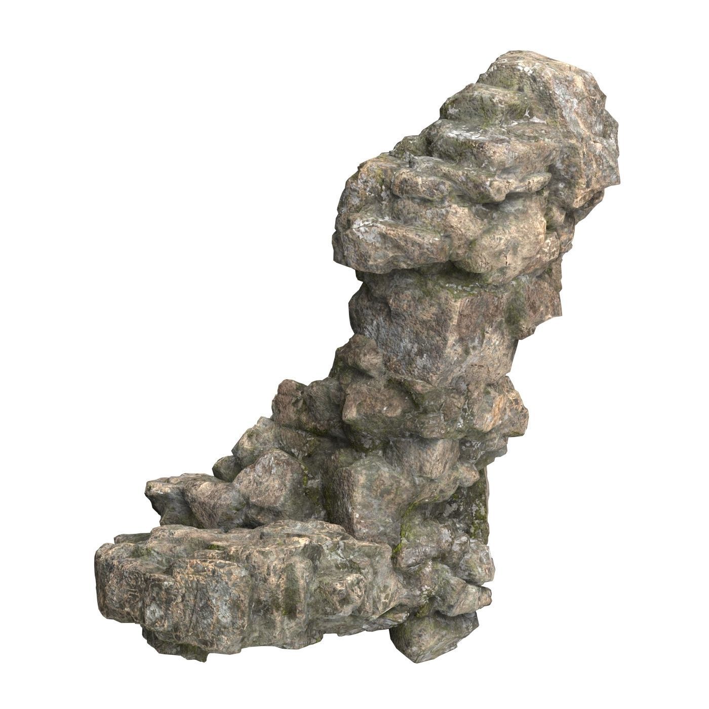 Realistic Mountain Rock Cliff 10 3D model_3
