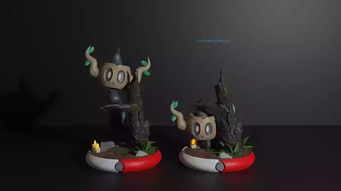 Phantump 2 poses presupported pokemon 3D print model 3D print model