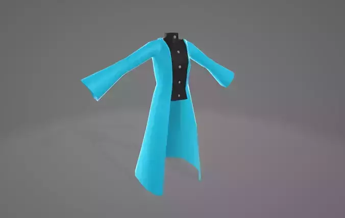 Low poly anime characters clothes and hairs