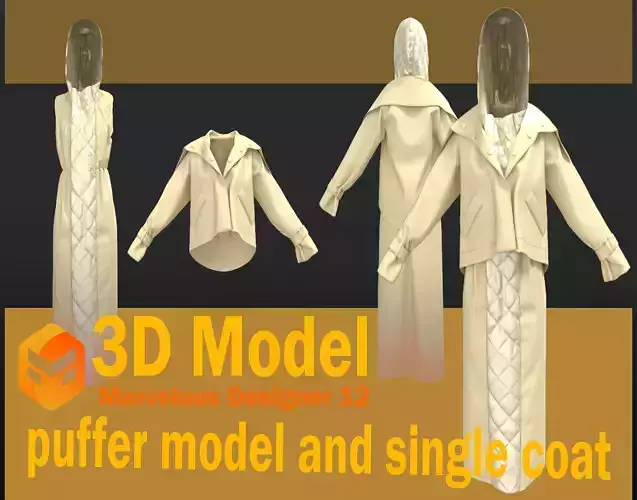 puffer model and single coat