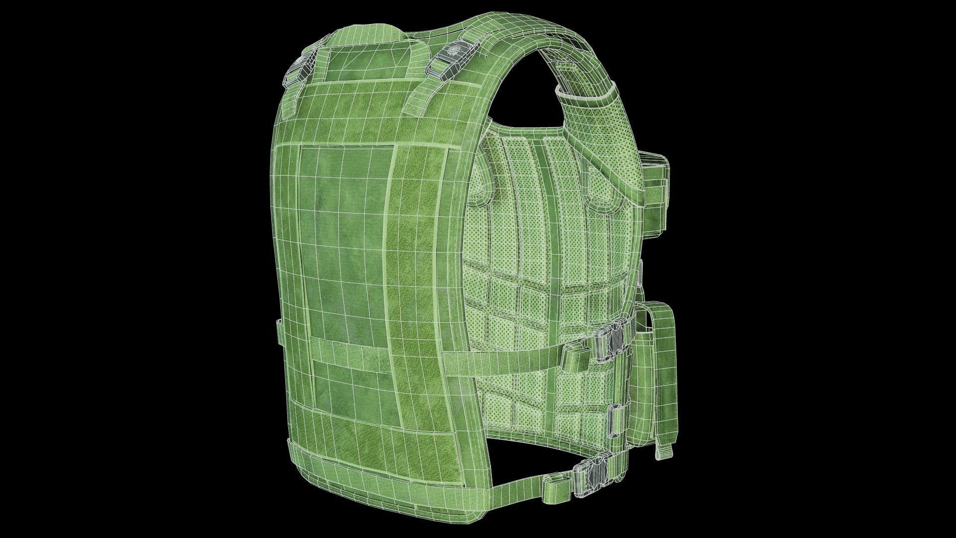 Marom Dolphin Amran Gen Plate Carrier - Kevlar Armor Low-poly 3D model_11