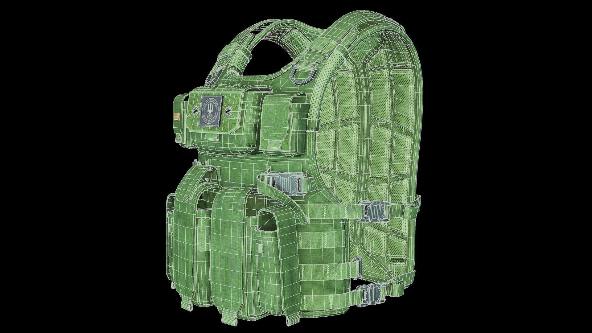 Marom Dolphin Amran Gen Plate Carrier - Kevlar Armor Low-poly 3D model_9