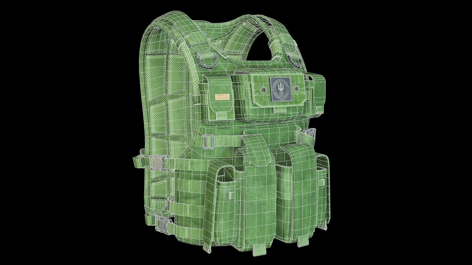 Marom Dolphin Amran Gen Plate Carrier - Kevlar Armor Low-poly 3D model_8