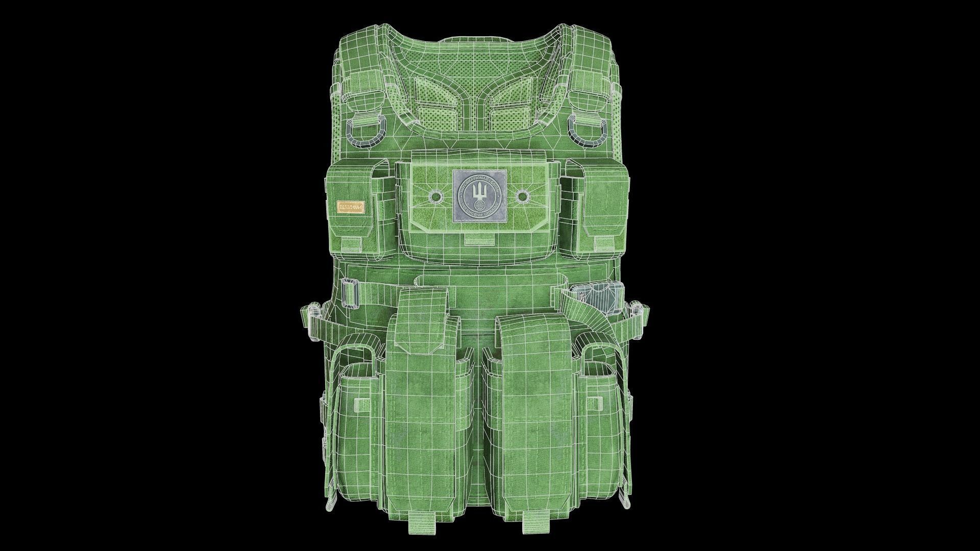Marom Dolphin Amran Gen Plate Carrier - Kevlar Armor Low-poly 3D model_10