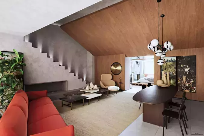 interior design project Loft Refugio 3D model