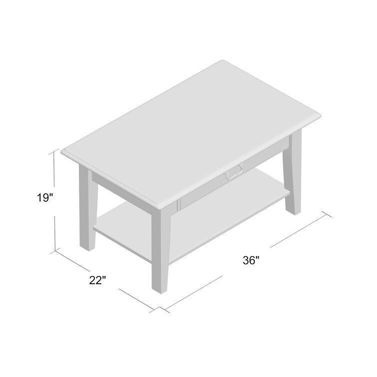 Shaker Solid Wood Coffee Table 3D model_1