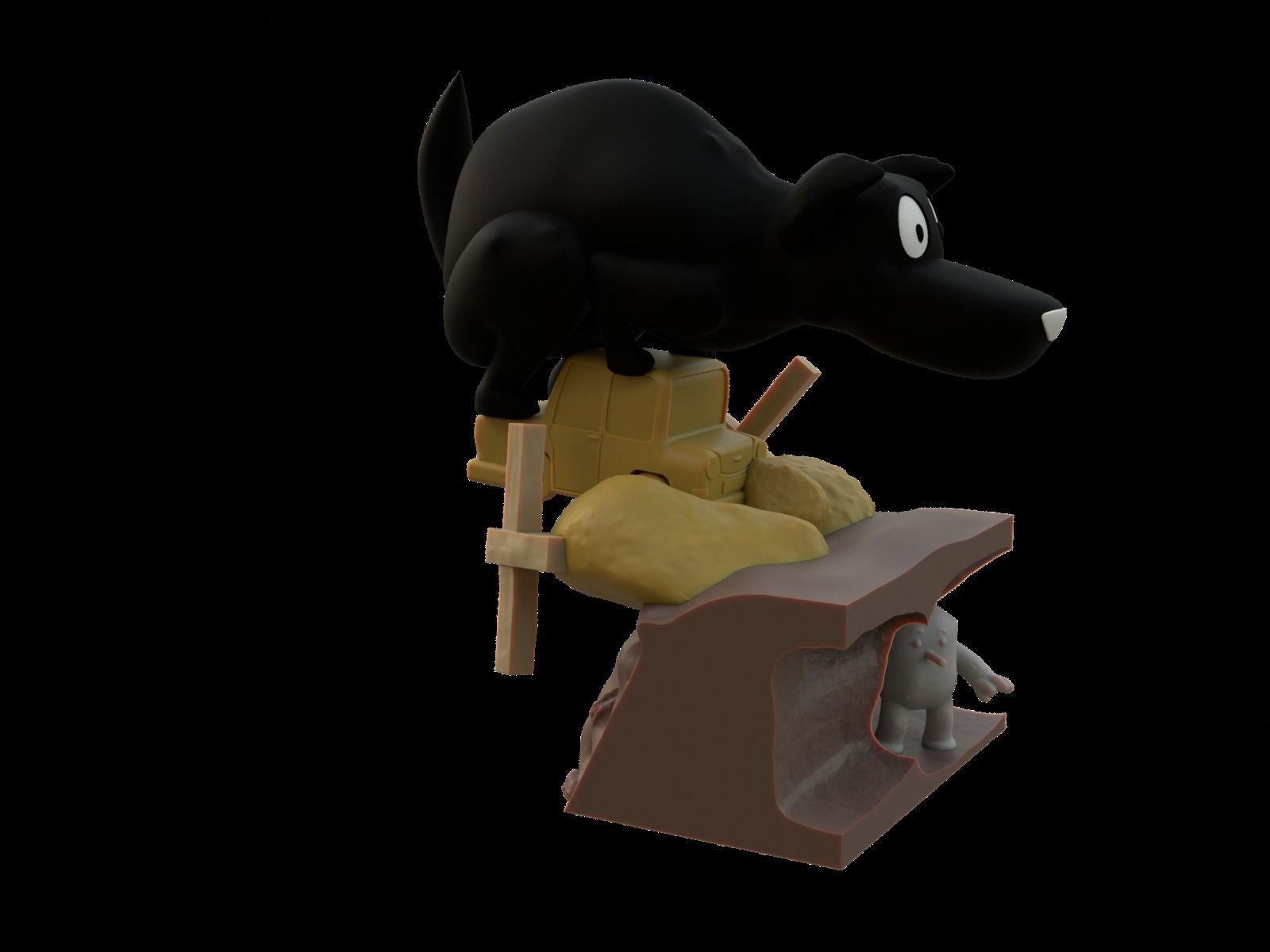 Hilda and the black hound Free 3D print model_1
