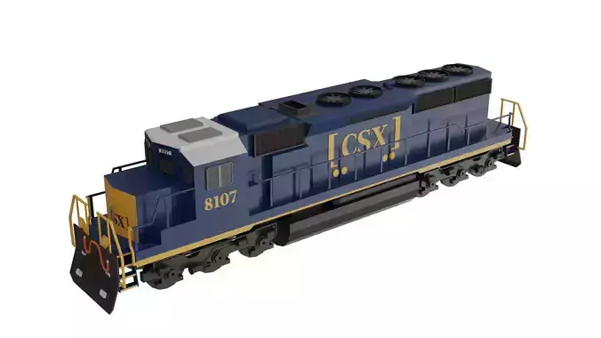 CSX Locomotive Low Poly Low-poly 3D model