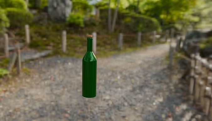 Vine Bottle  Low-poly 3D model
