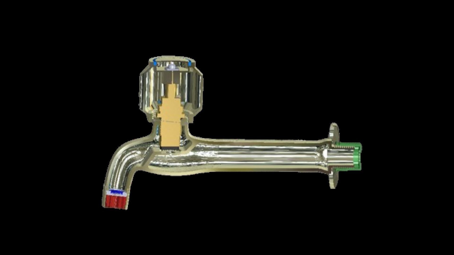 Water Tap Sink bib cock 3D model_9