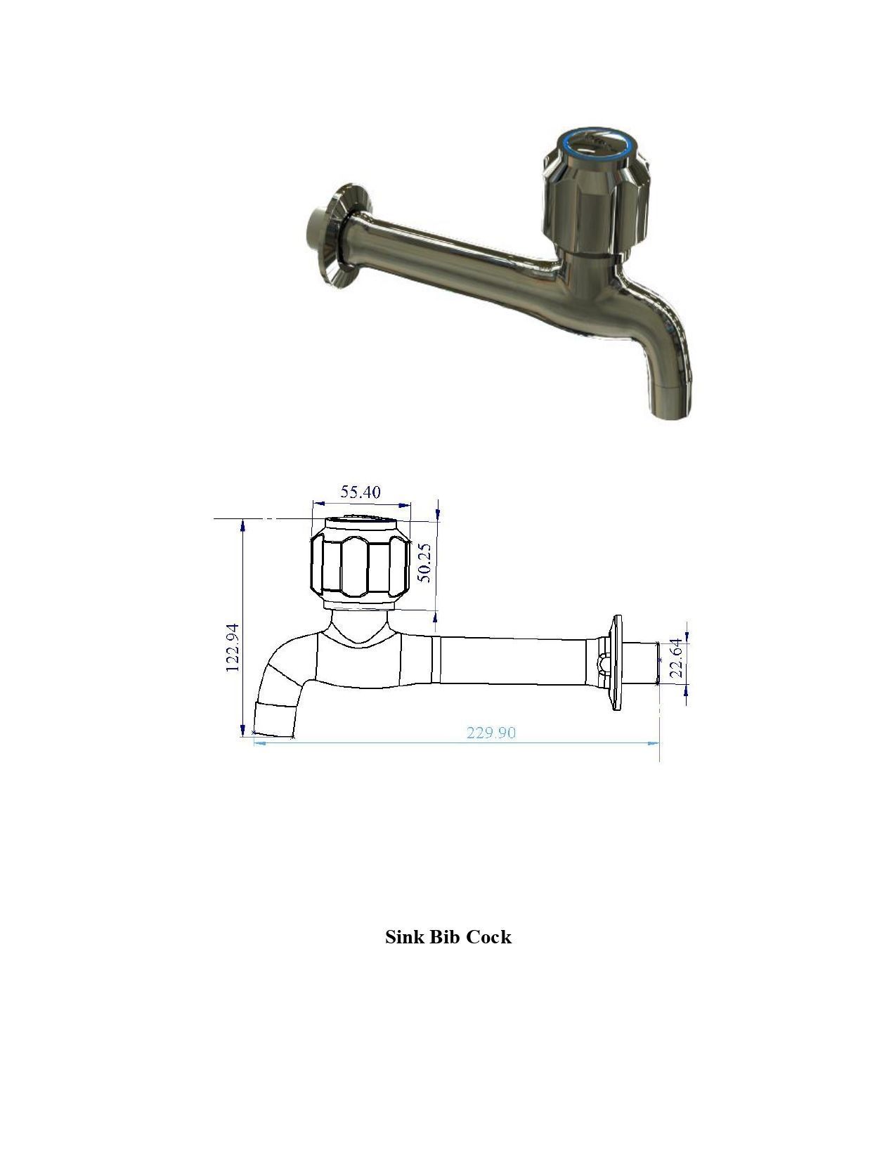 Water Tap Sink bib cock 3D model_10