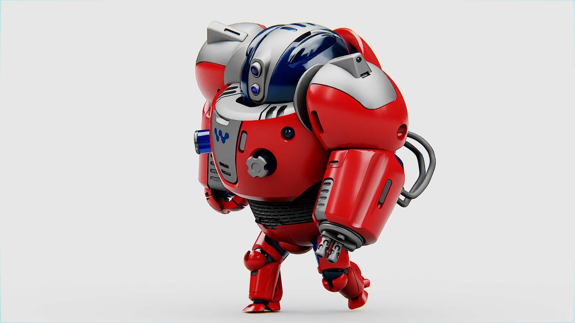 ASTRONAUT BOT Rigged for Unreal Engine - Unity - MIXAMO  3D model_4