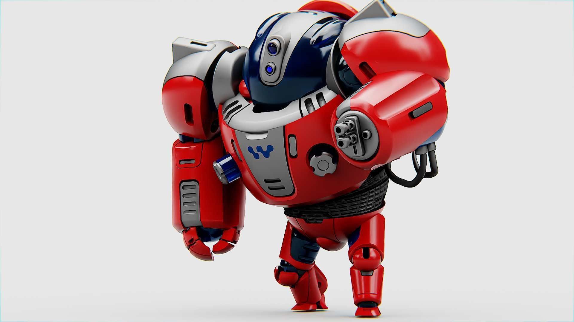 ASTRONAUT BOT Rigged for Unreal Engine - Unity - MIXAMO  3D model_25