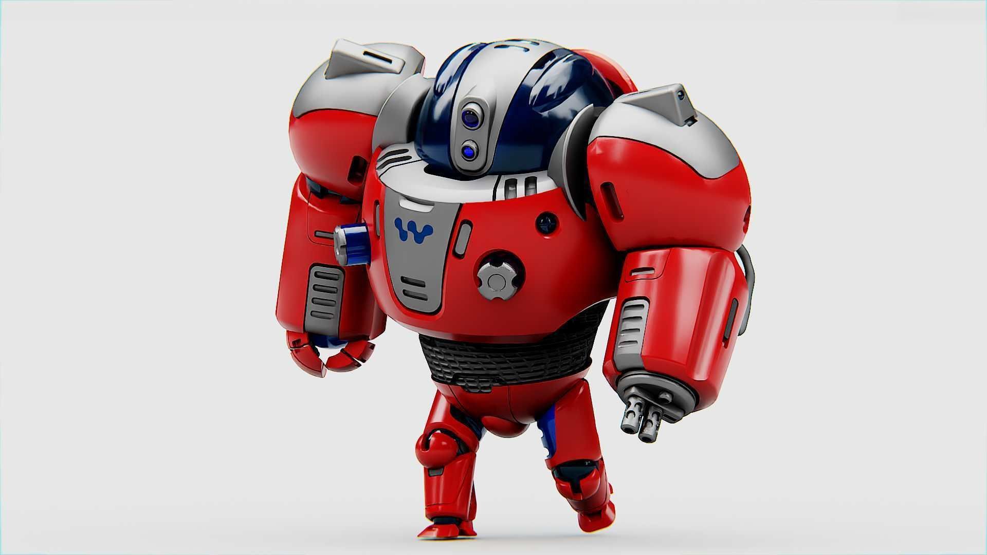 ASTRONAUT BOT Rigged for Unreal Engine - Unity - MIXAMO  3D model_3