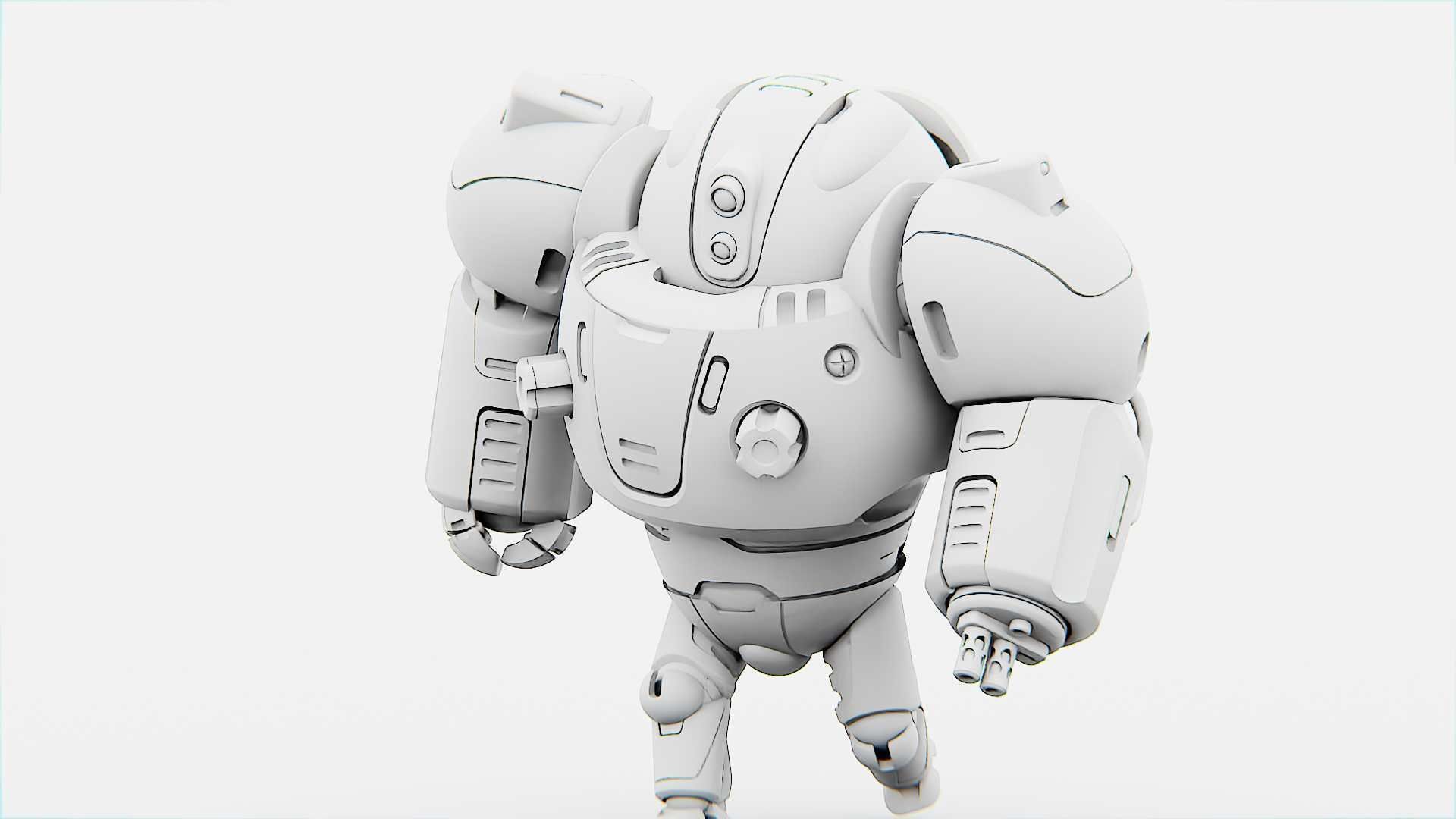 ASTRONAUT BOT Rigged for Unreal Engine - Unity - MIXAMO  3D model_36