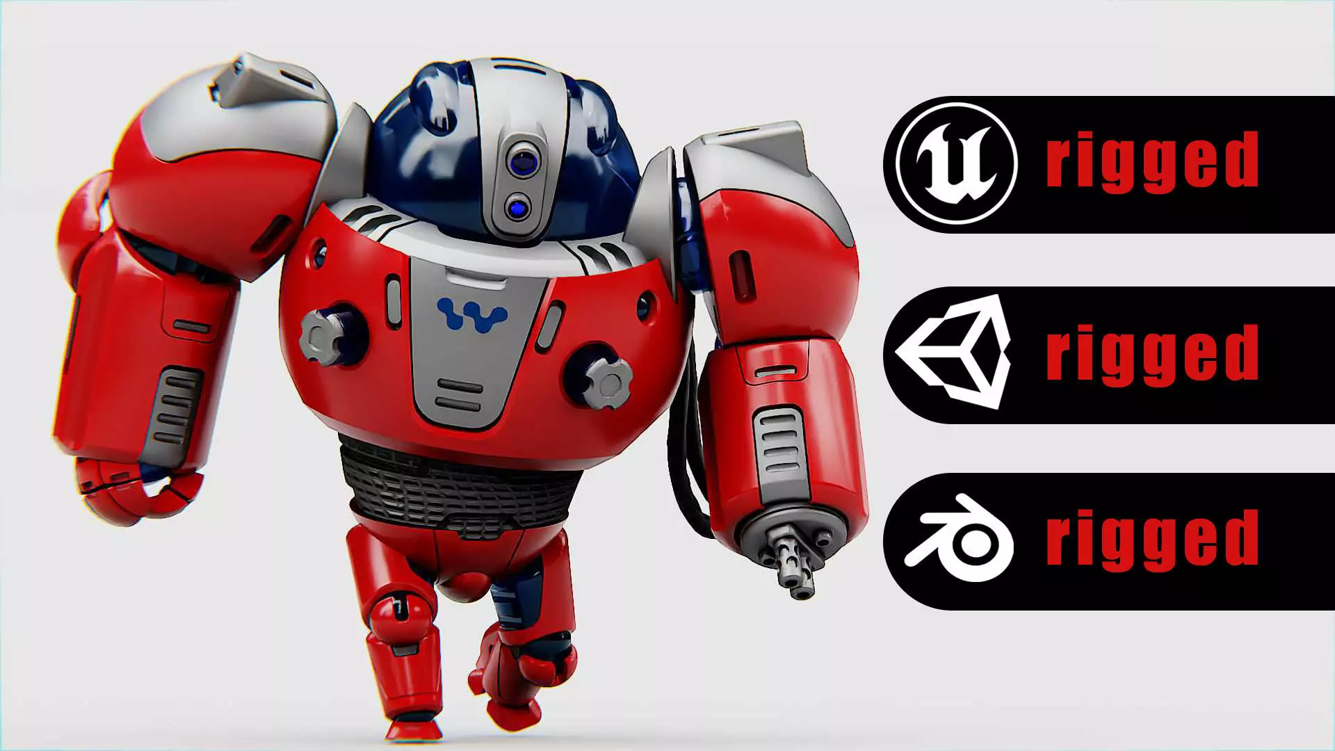 ASTRONAUT BOT Rigged for Unreal Engine - Unity - MIXAMO  3D model_0