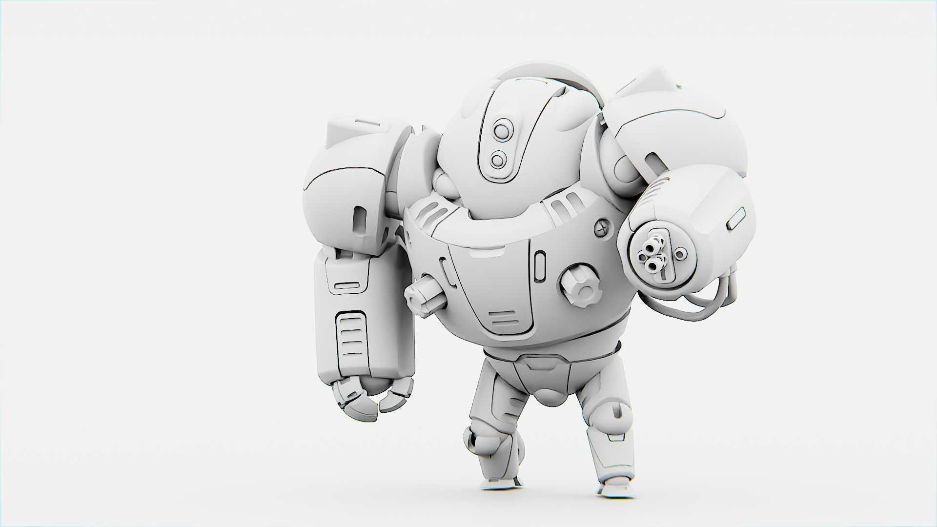 ASTRONAUT BOT Rigged for Unreal Engine - Unity - MIXAMO  3D model_32