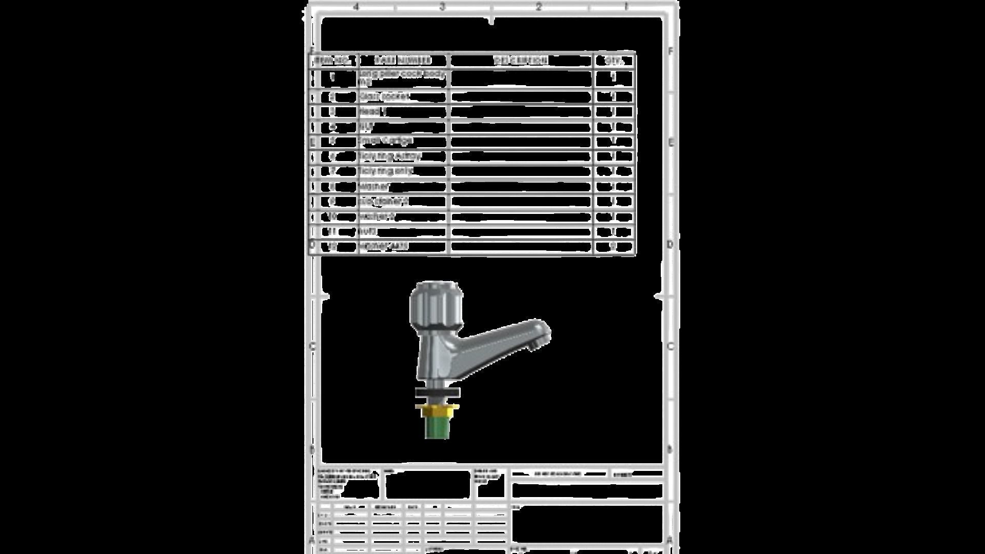 Water Tap Long pillar cock 3D model_5