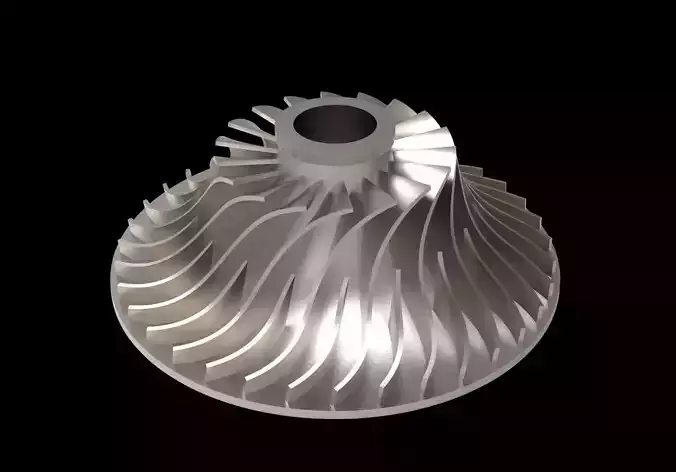 Radial Flow Compressor Impeller 3D print model