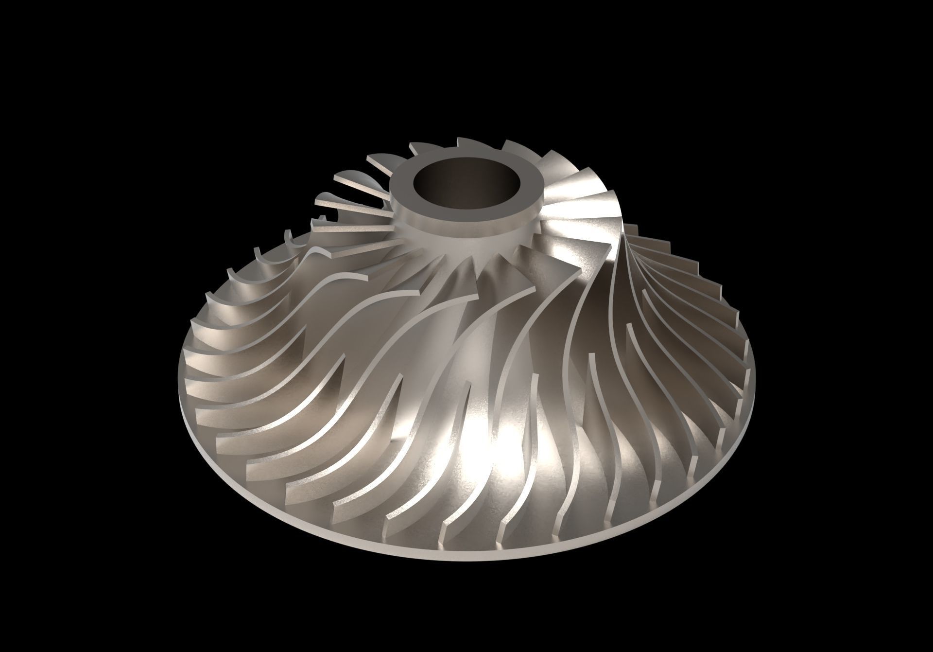 Radial Flow Compressor Impeller 3D print model_3