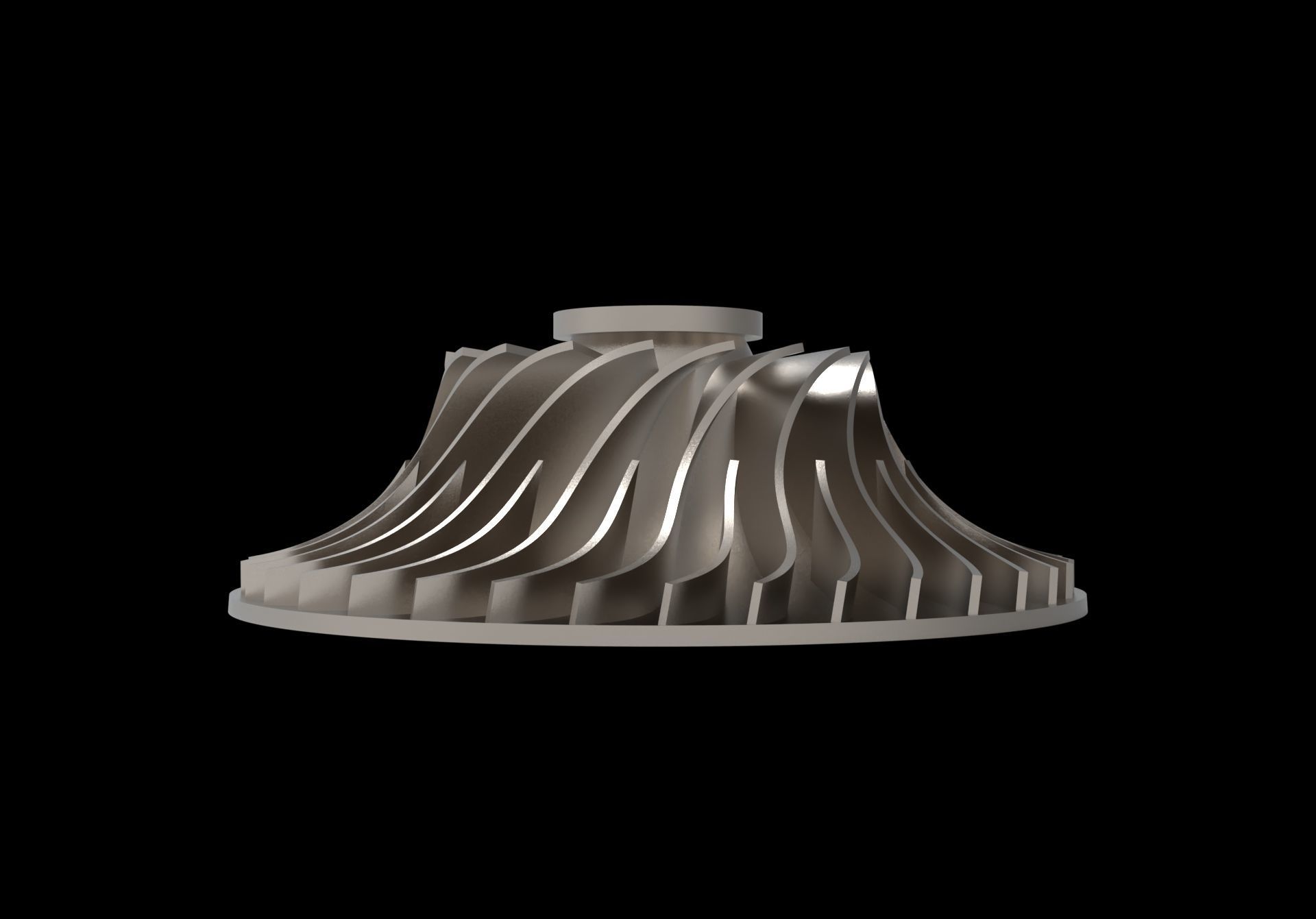 Radial Flow Compressor Impeller 3D print model_1