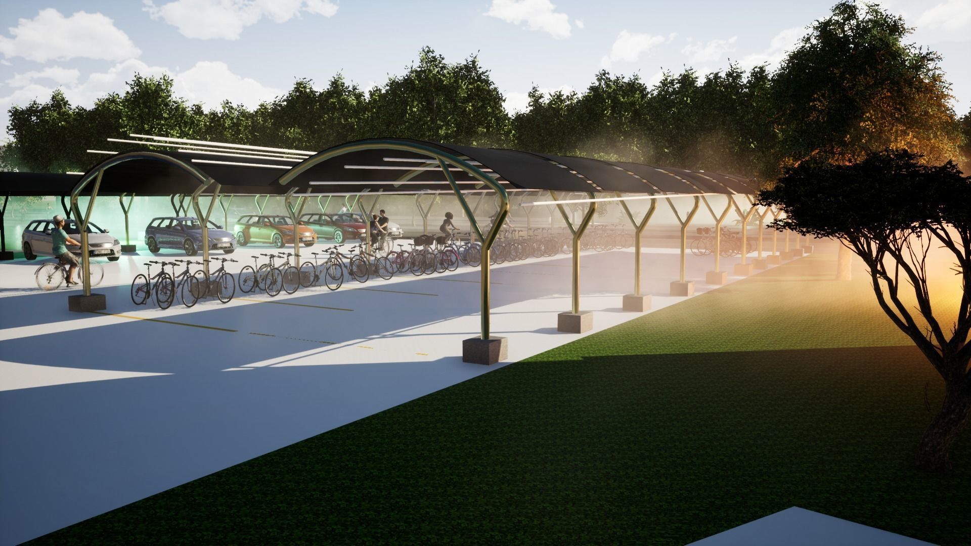 School building with landscape 3D model_10