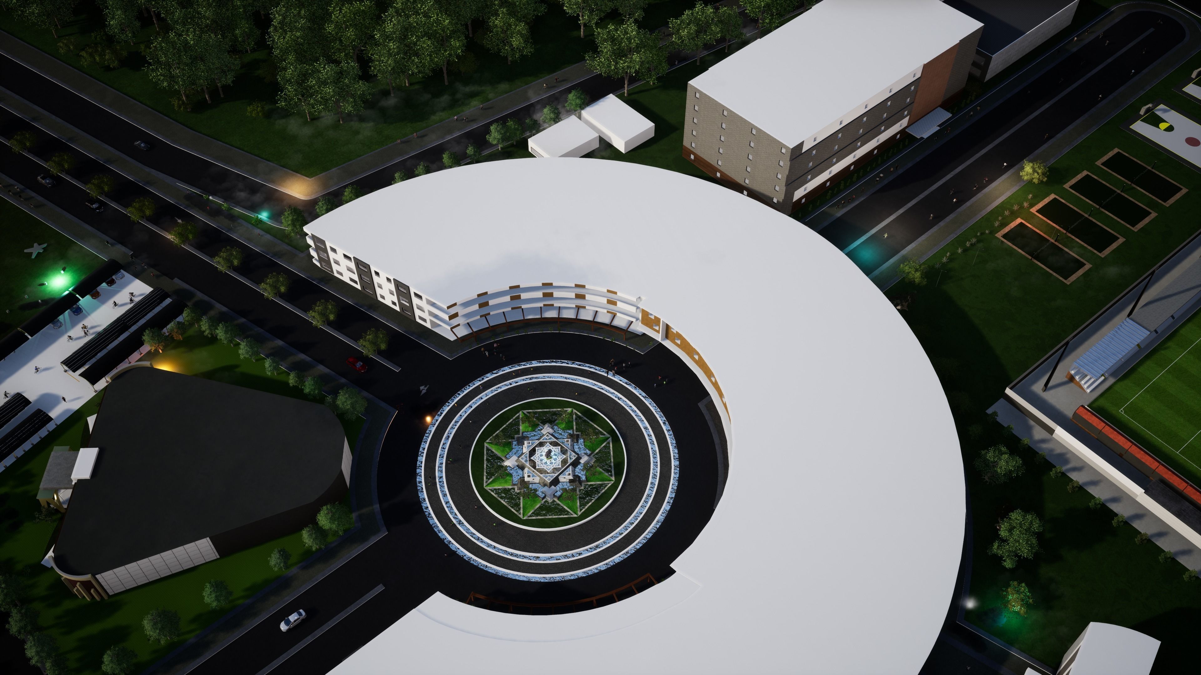 School building with landscape 3D model_21