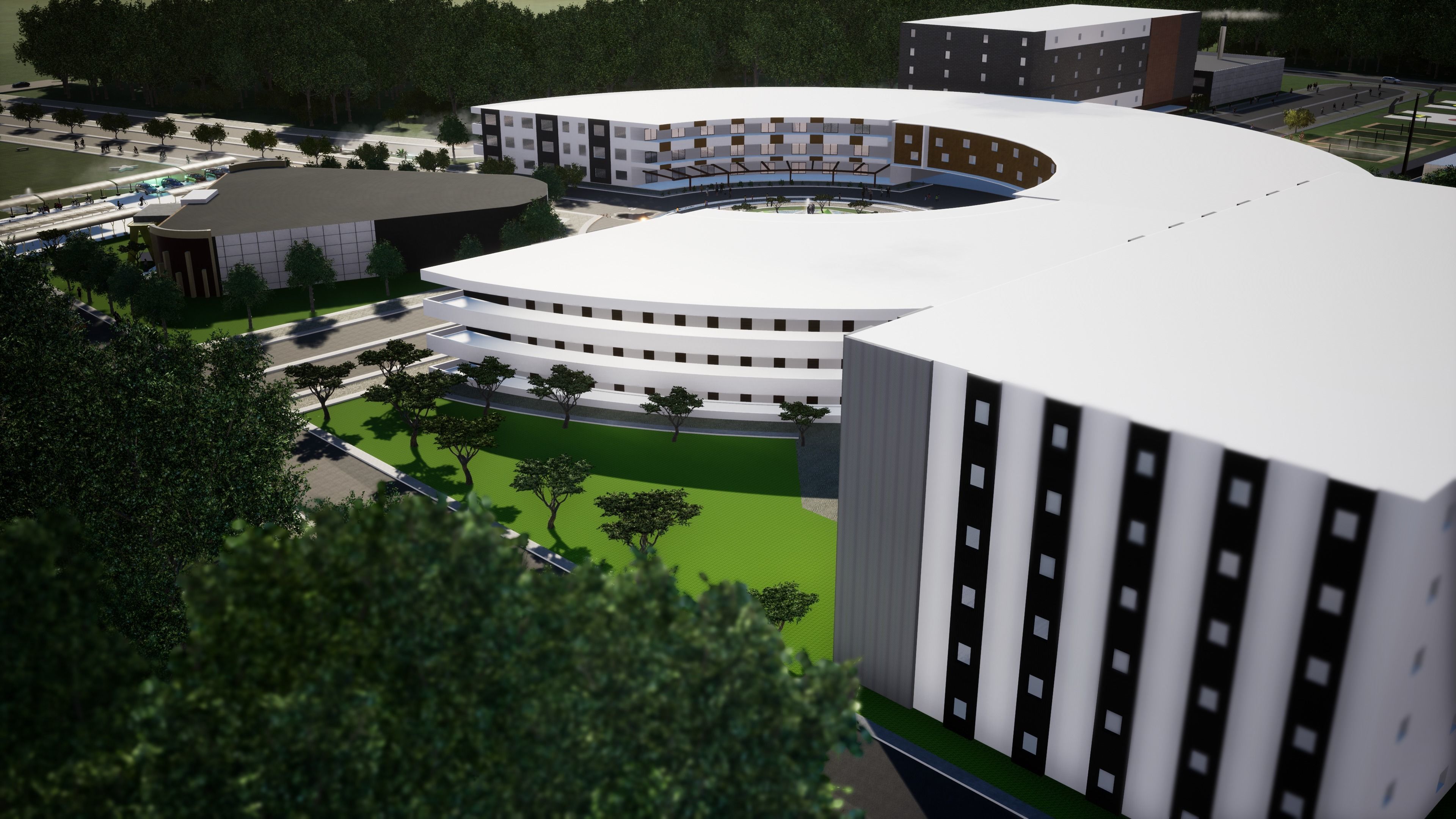 School building with landscape 3D model_24