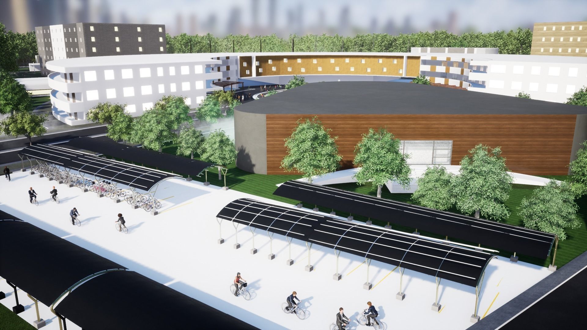 School building with landscape 3D model_5