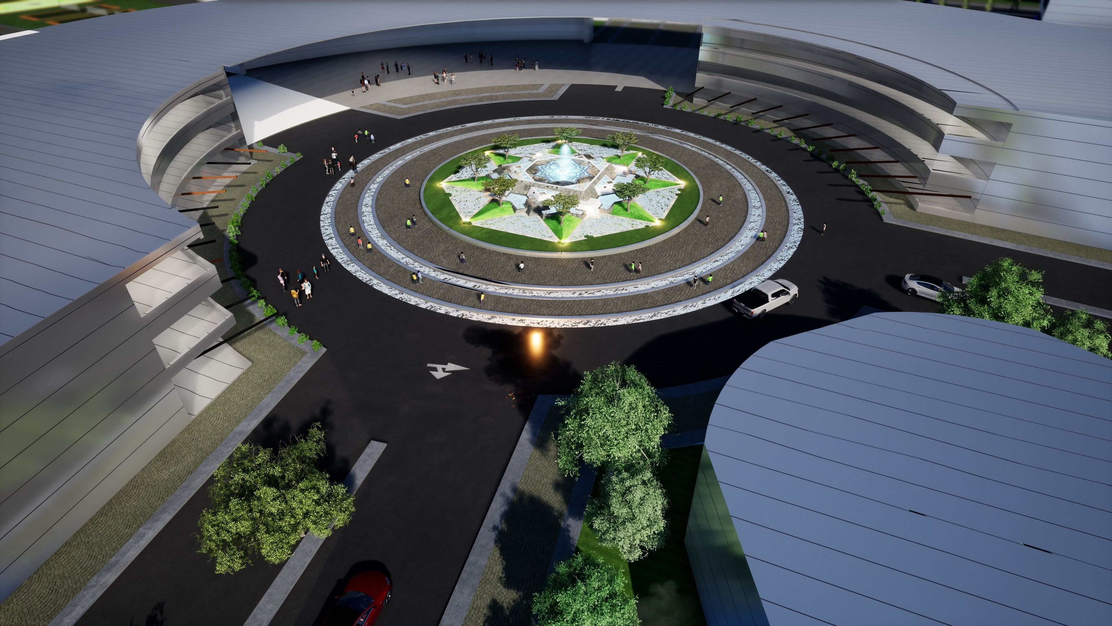 School building with landscape 3D model_26