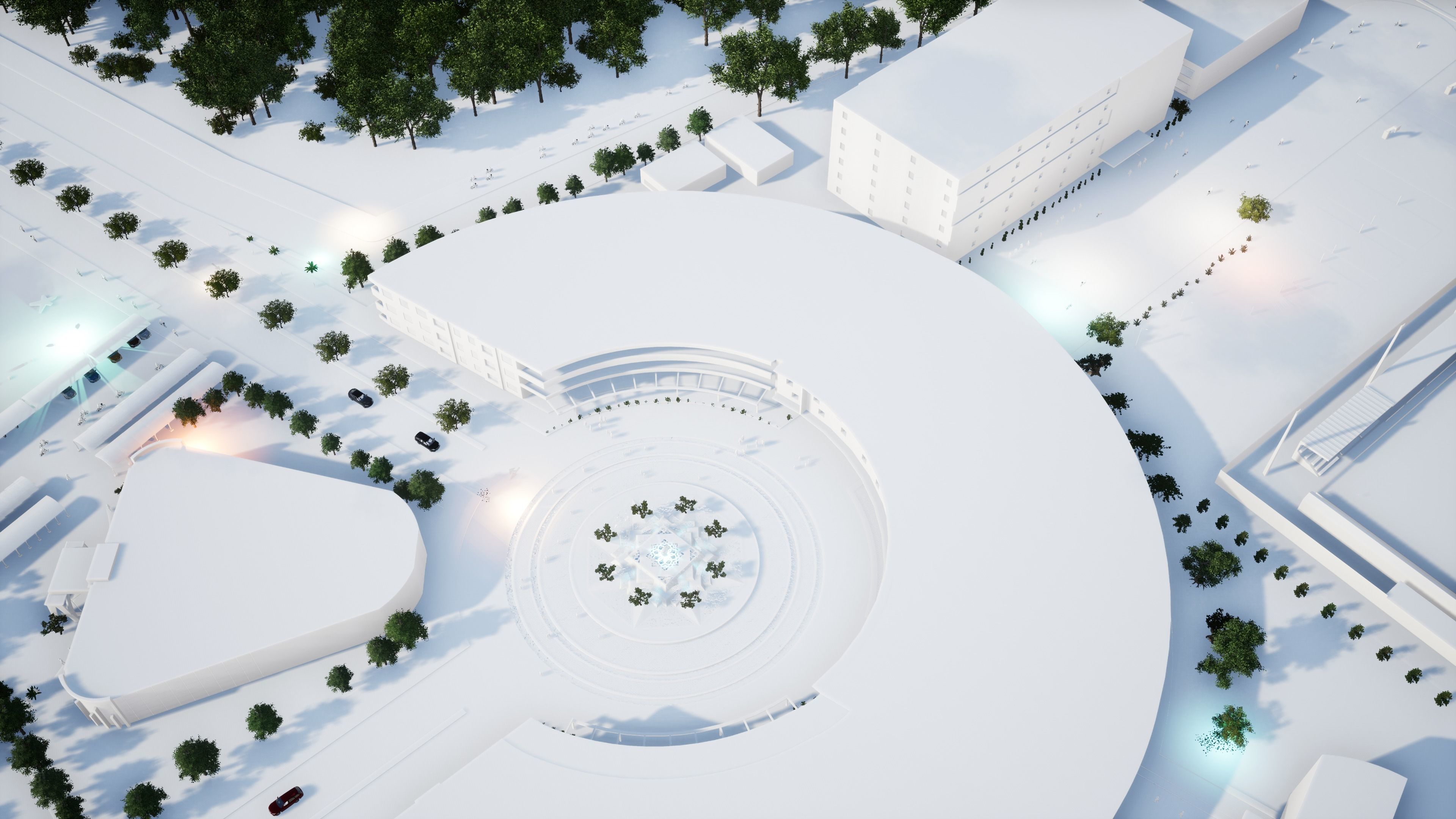 School building with landscape 3D model_23
