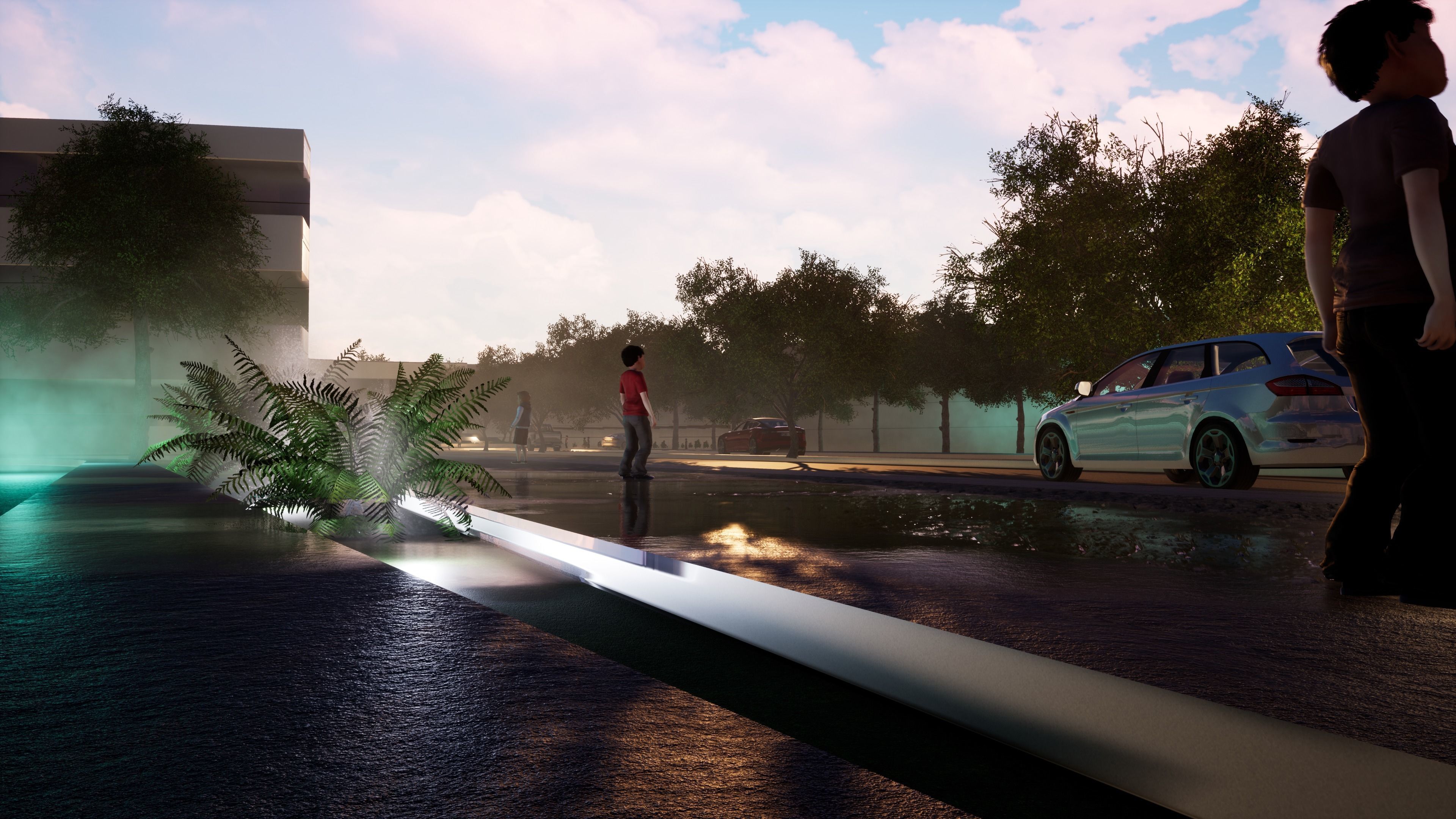 School building with landscape 3D model_3