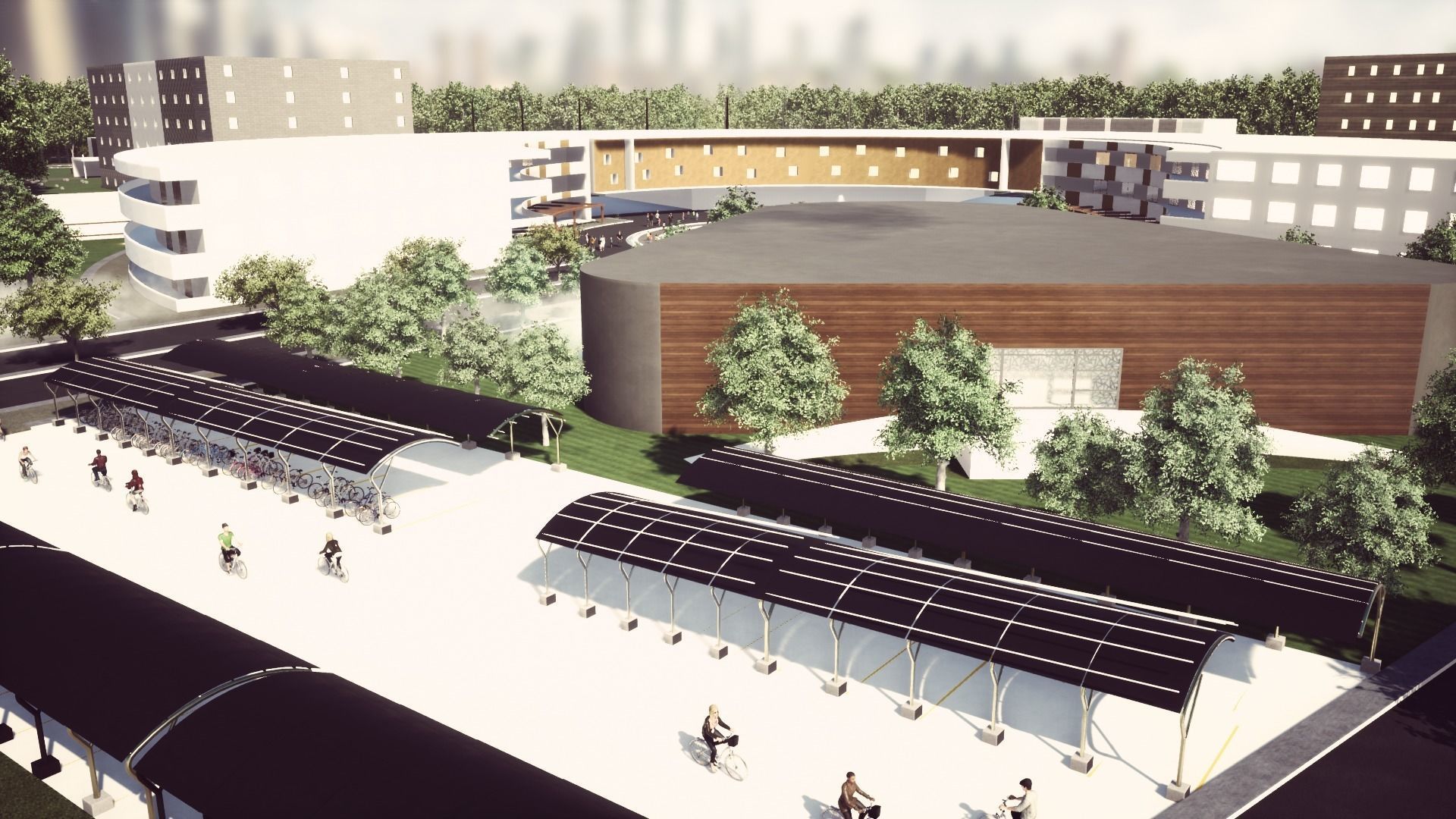 School building with landscape 3D model_7