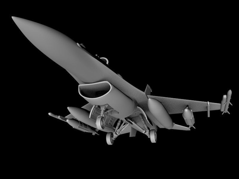 F-16 FIGHTING FALCON SCALE 1-48 FULL ARMAMENT 3D print model_10