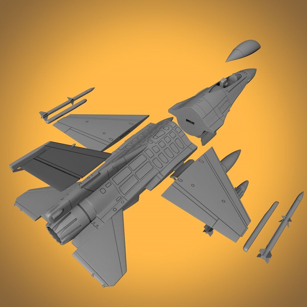 F-16 FIGHTING FALCON SCALE 1-48 FULL ARMAMENT 3D print model_7