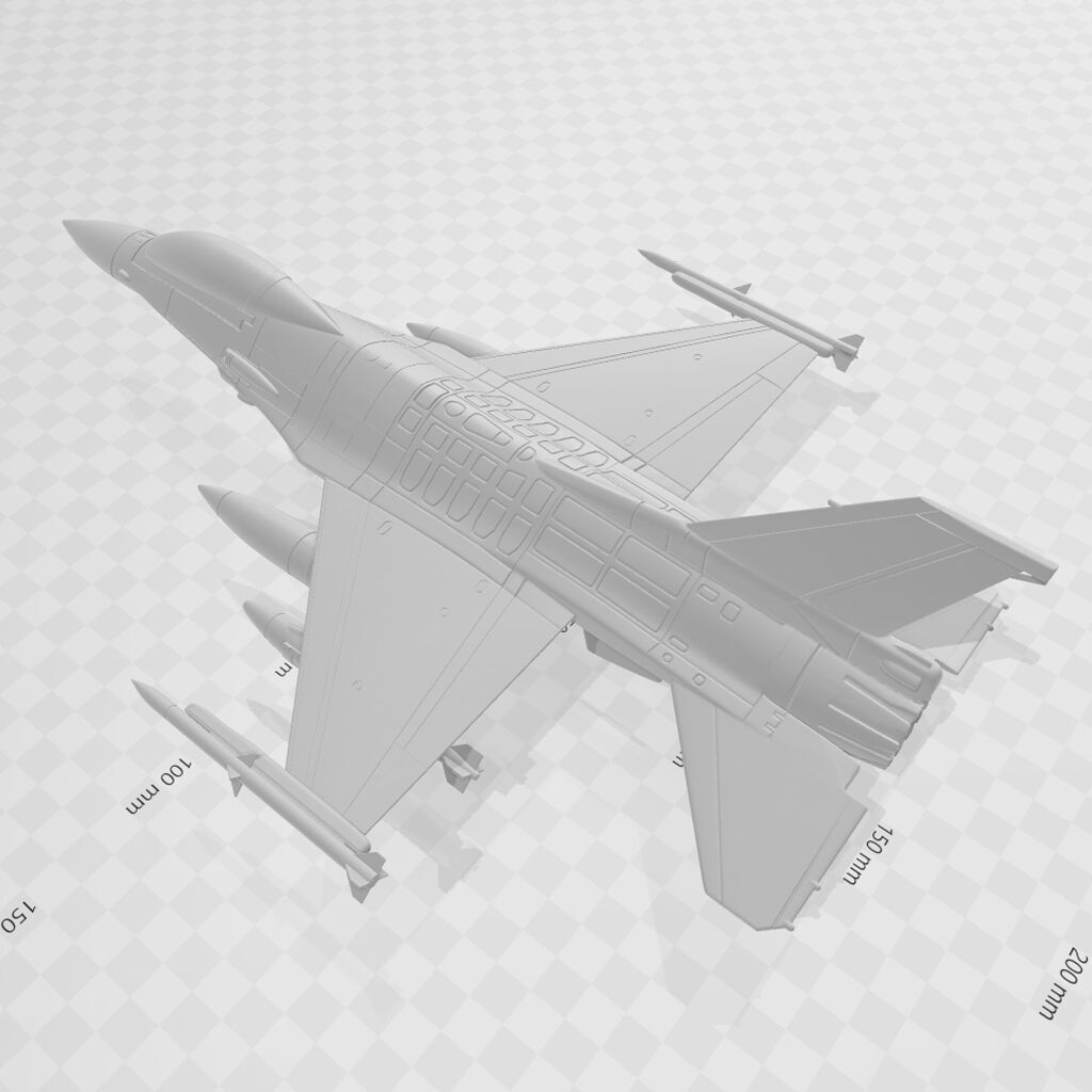 F-16 FIGHTING FALCON SCALE 1-48 FULL ARMAMENT 3D print model_9