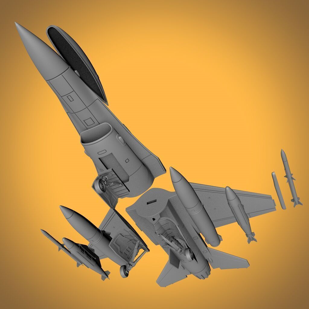F-16 FIGHTING FALCON SCALE 1-48 FULL ARMAMENT 3D print model_5