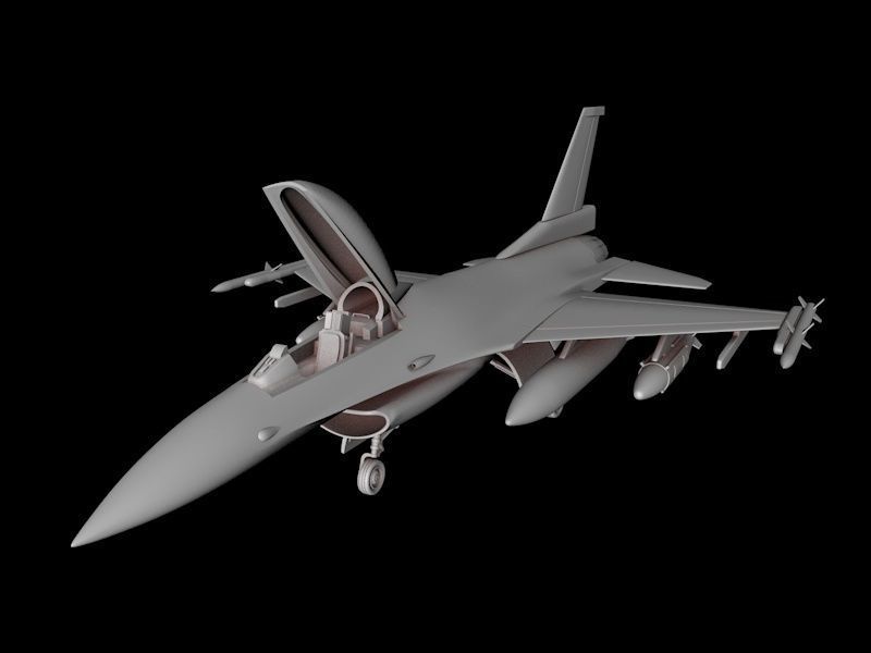 F-16 FIGHTING FALCON SCALE 1-48 FULL ARMAMENT 3D print model_11