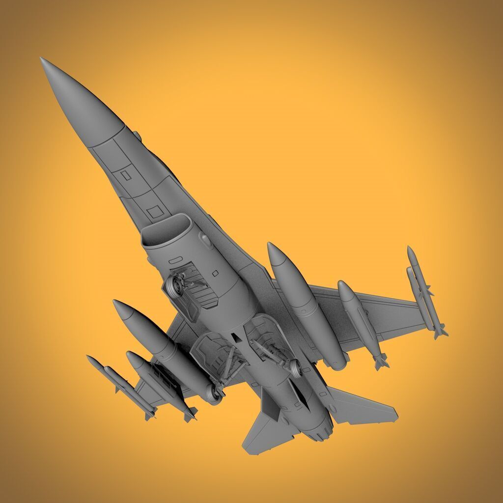 F-16 FIGHTING FALCON SCALE 1-48 FULL ARMAMENT 3D print model_4