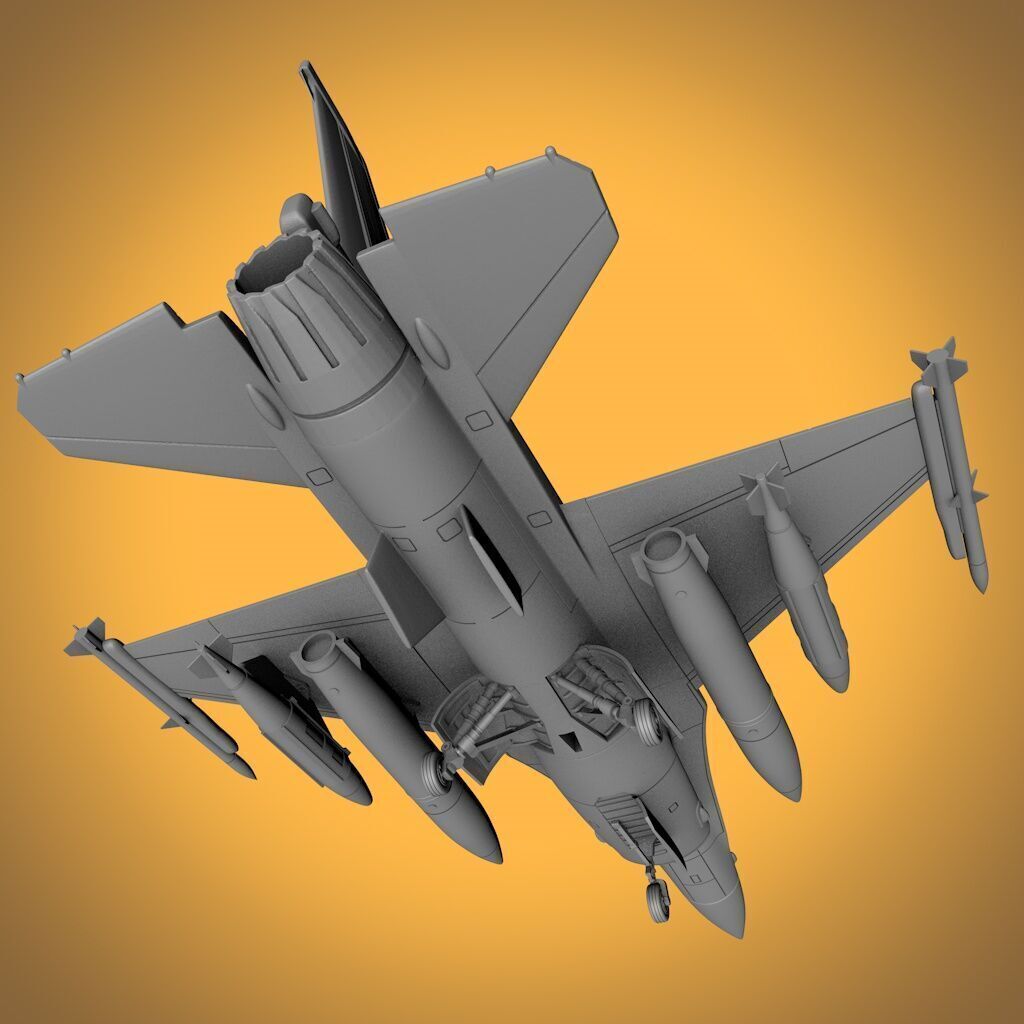F-16 FIGHTING FALCON SCALE 1-48 FULL ARMAMENT 3D print model_2