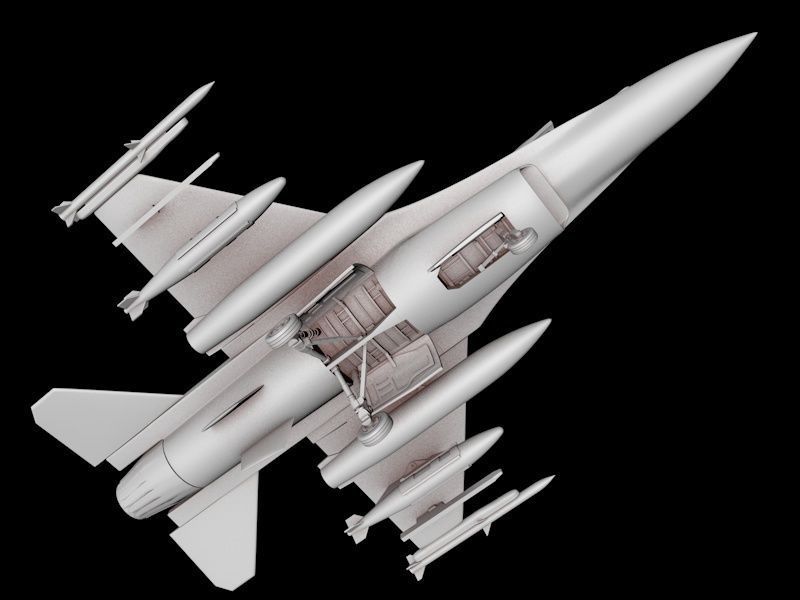 F-16 FIGHTING FALCON SCALE 1-48 FULL ARMAMENT 3D print model_12