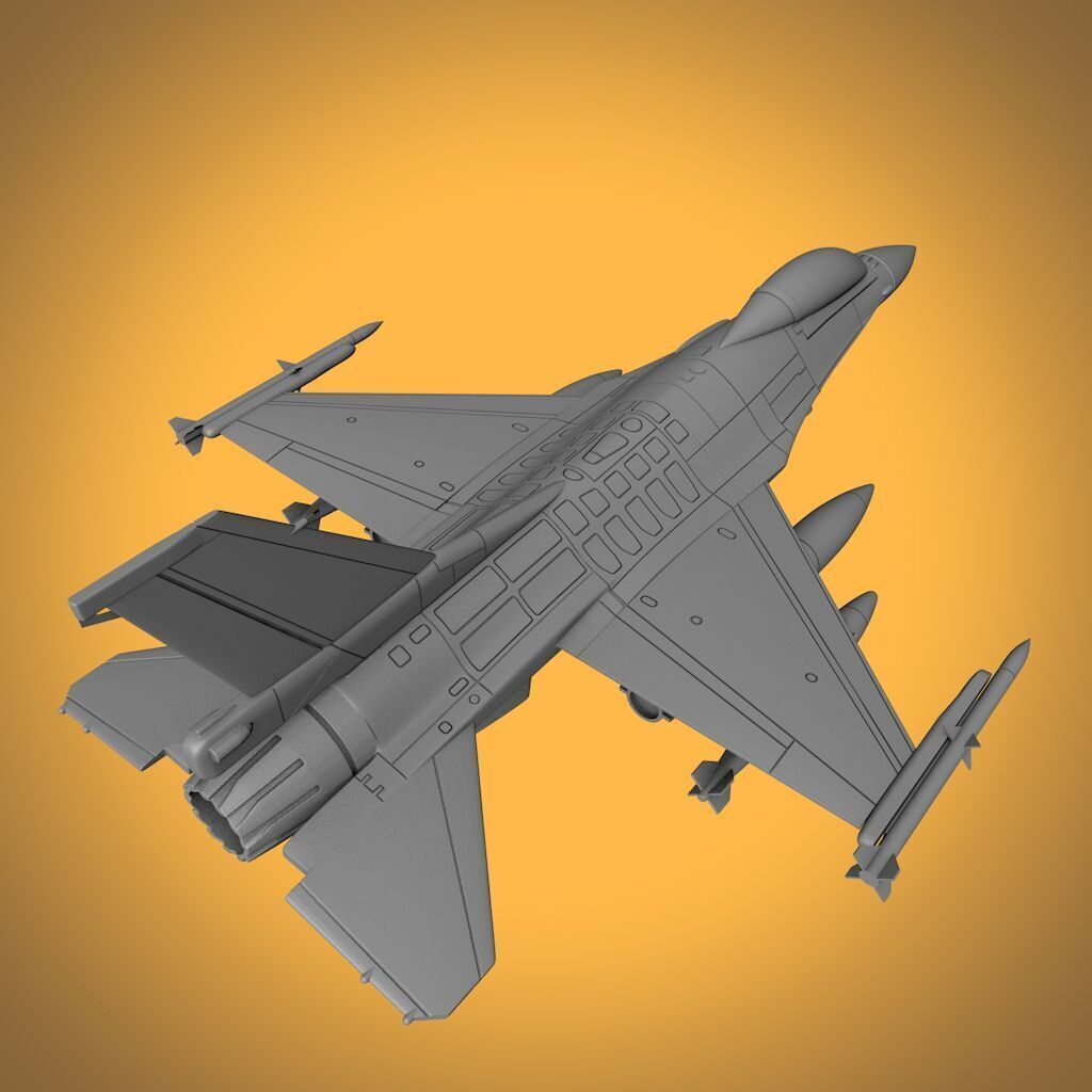 F-16 FIGHTING FALCON SCALE 1-48 FULL ARMAMENT 3D print model_6