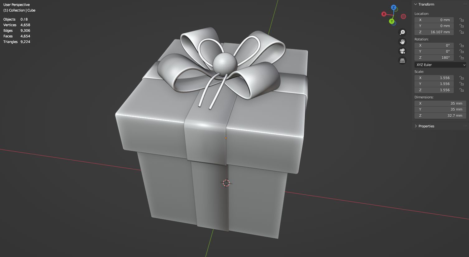 Present box 3D model for 3D print 3D print model_21