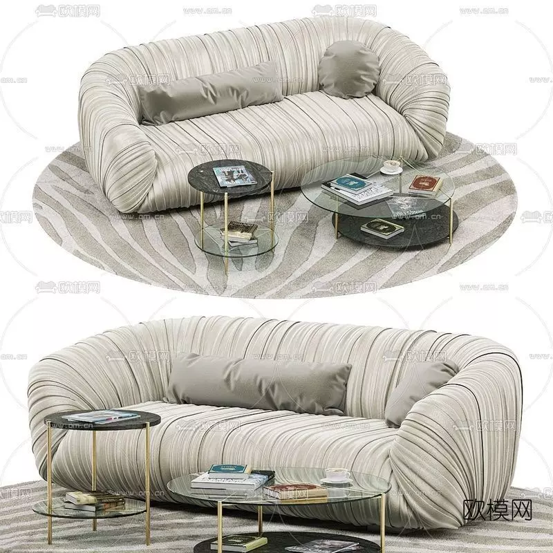 luxury reception comfy and elegant sofa Low-poly 3D model