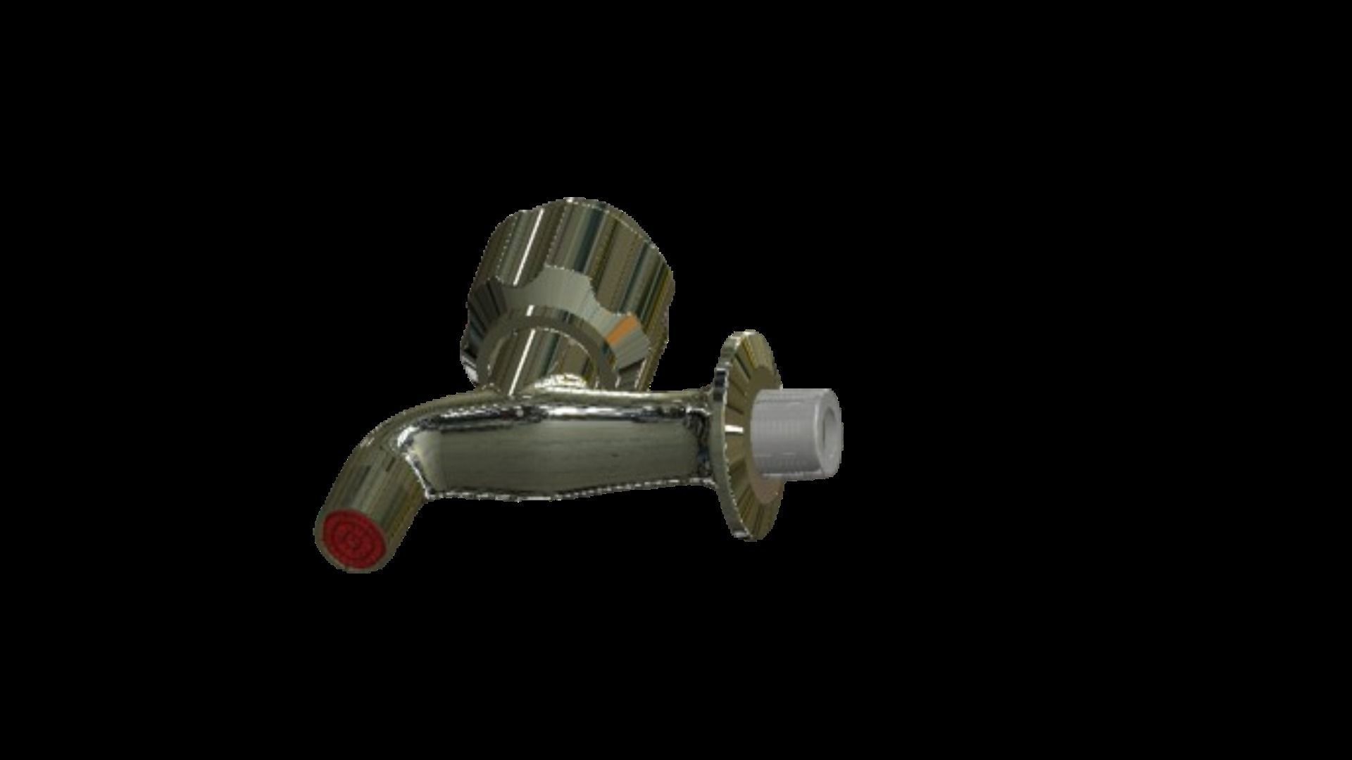 Water Tap Concel bib cock 3D model_2