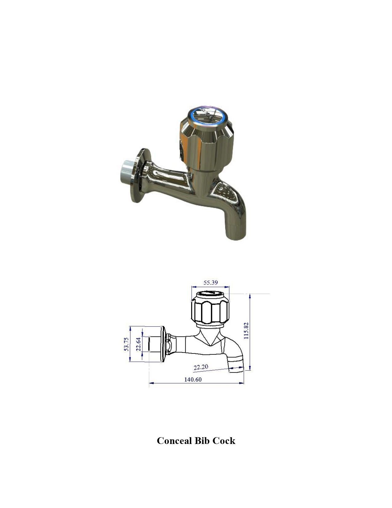 Water Tap Concel bib cock 3D model_6